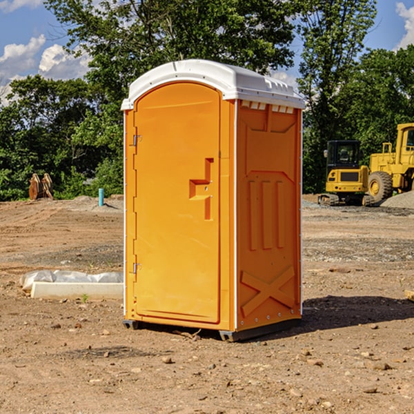 how often are the portable restrooms cleaned and serviced during a rental period in Trenton UT